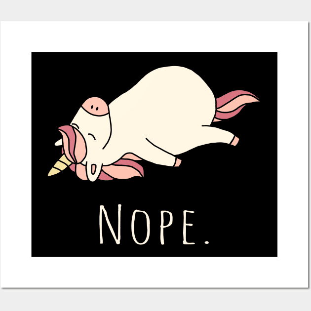 Lazy Unicorn - Nope, not today Wall Art by Korry